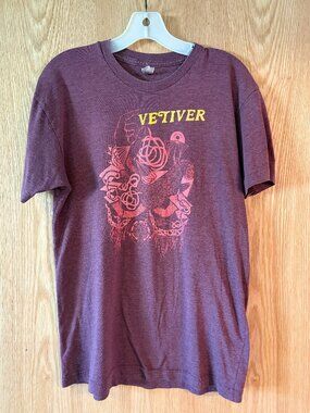 Vetiver Purple and Pink Band Graphic T-Shirt - Indie Folk Concert Tee - M Unisex